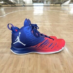 Nike Air Jordan Super Fly 5, Men’s Sneakers Red/Navy, 844677-404, Size 9.5
